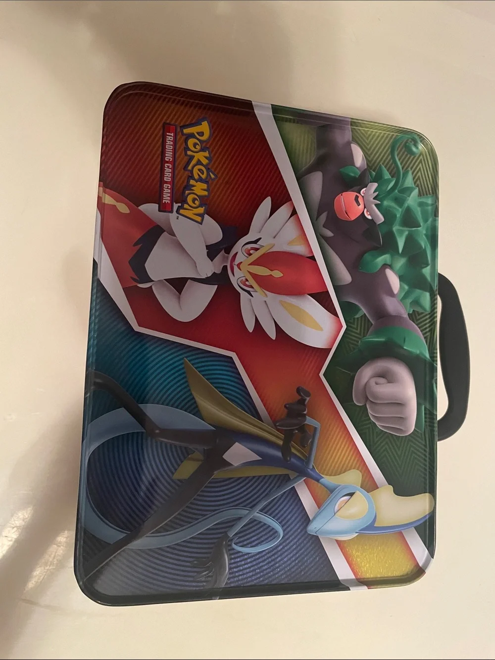 Pikachu & Charizard Small tin gaming card holder or lunch box